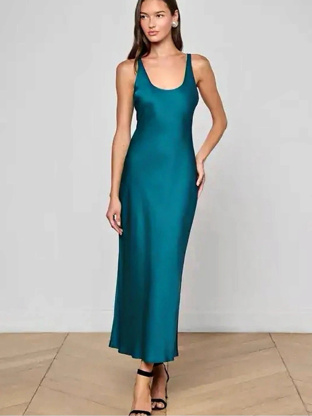Akiya Satin Maxi Dress - L’Agence -NWT (S)